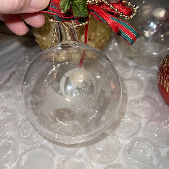 Vintage 4in Embellished Mixed Lot Blown Glass Christmas Ornaments 3E33 - Picture 9 of 11